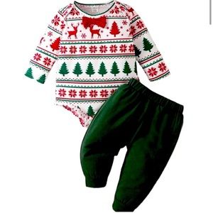 NWT 3-6 month Unisex Gender Neutral Christmas Two Piece Outfit